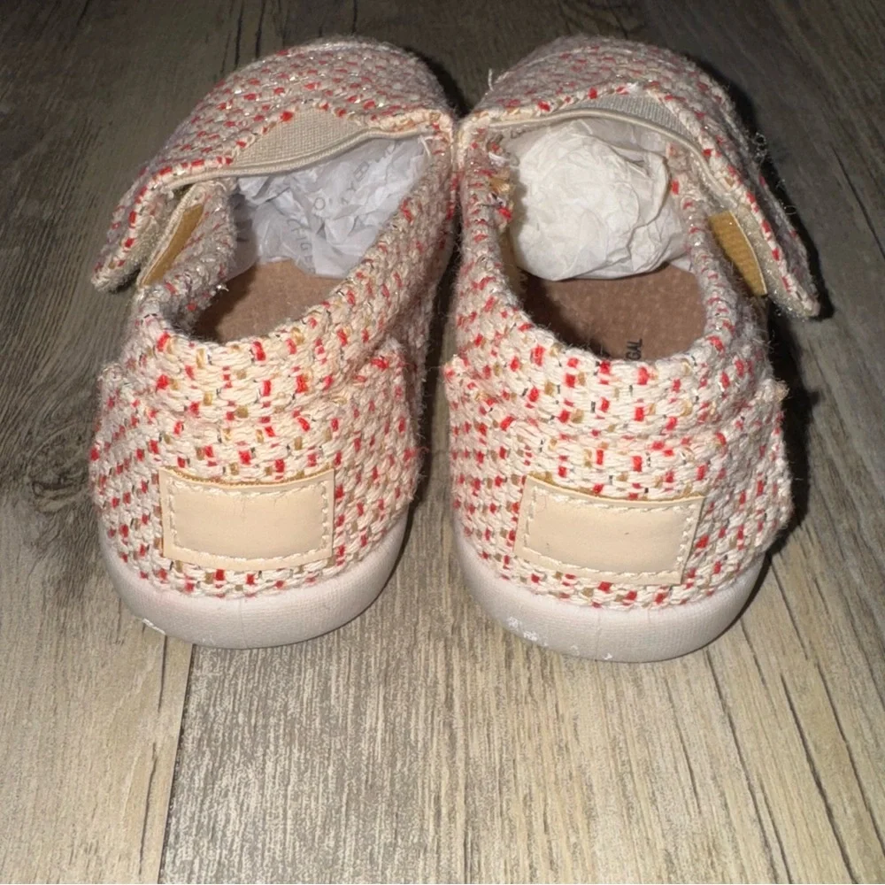 Cream and Red Slip-on Shoes